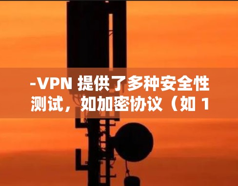 -VPN 提供了多种安全性测试，如加密协议（如 13,14,15 等）和行业认证